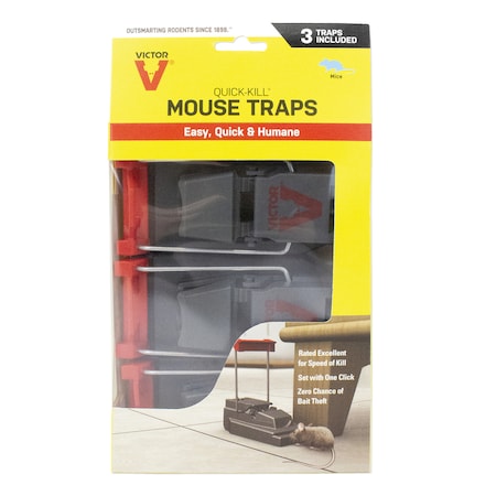 Victor Victor Quick-Kill Small Snap Trap For Mice 3 pk M123